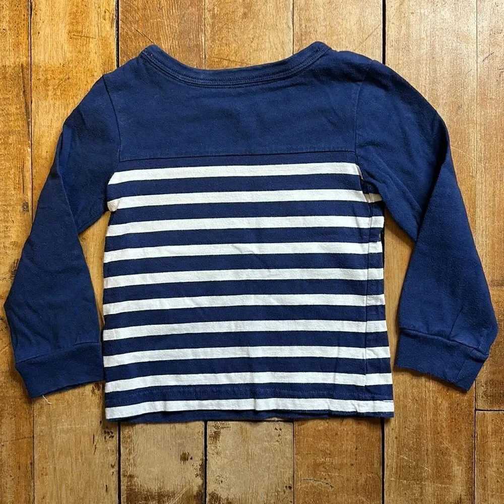 Carters long sleeve shirt 24 months Blue White striped rugby shirt cotton